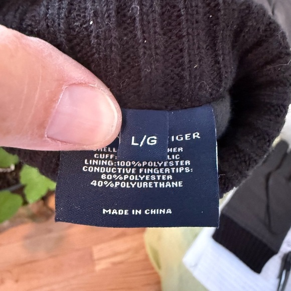 Tommy Hilfiger Gloves Leather Fleece Lined Winter Touch Screen $99 Men's L - Picture 4 of 5